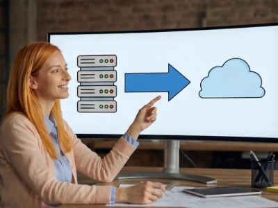 Conceptual image showing multiple virtual machine icons hovering over a single physical server icon in Phillipsburg, NJ